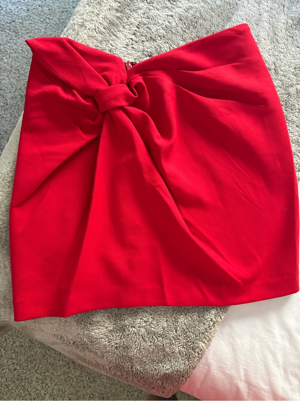 Maeve Red Knot-Front Mini Skirt